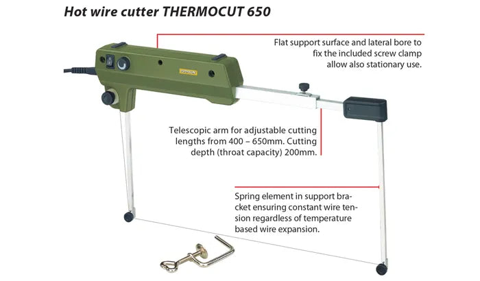 PROXXON Thermocut-650 Hot Wire Cutter Corded 50W