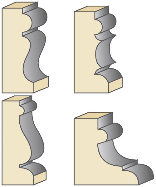 Torquata Face Moulding Router Bit Set 1/2in Shank