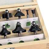 Torquata 15-Piece Mixed Router Bit Set 1/4in Shank in Storage Box