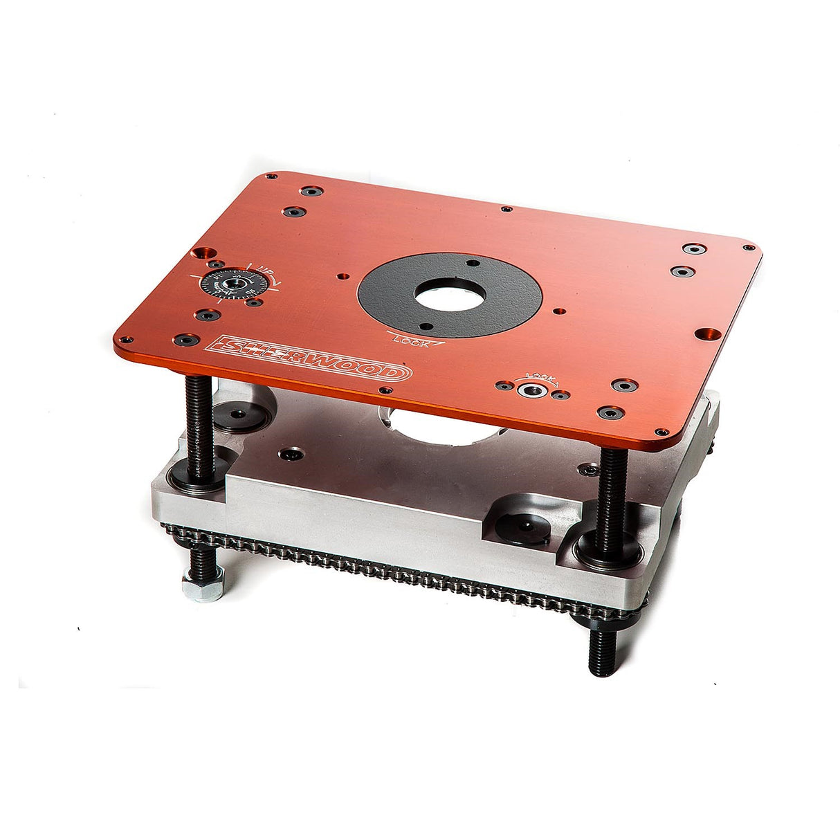 Sherwood Router Table Lift & Aluminium Mounting Plate for Plunge Base Routers