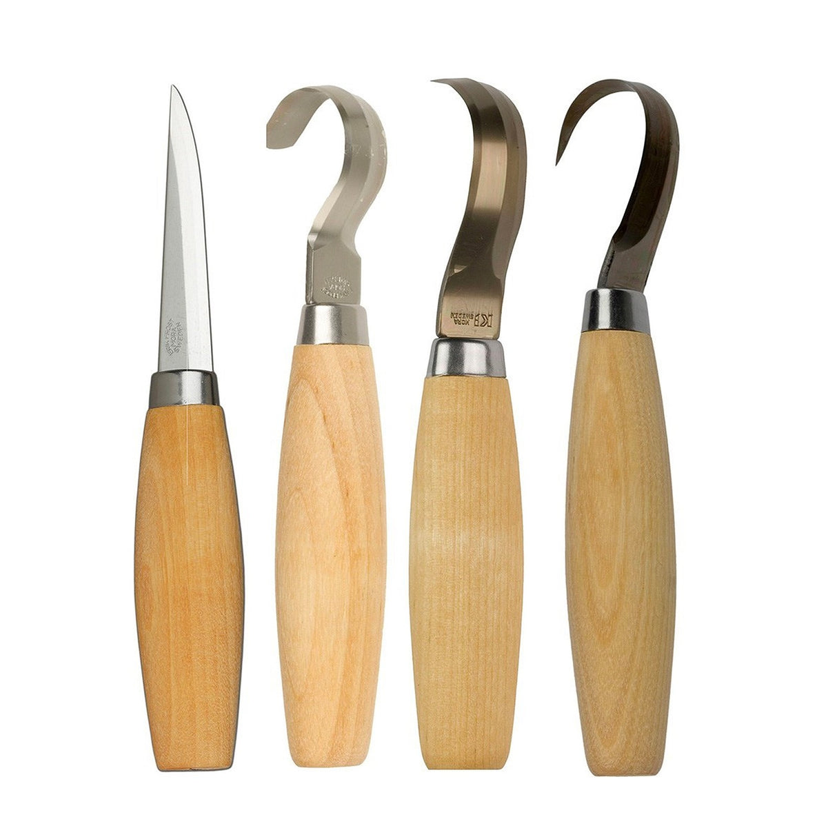 MoraKniv Set of 4 Spoon Carving Knives with Wooden Handles