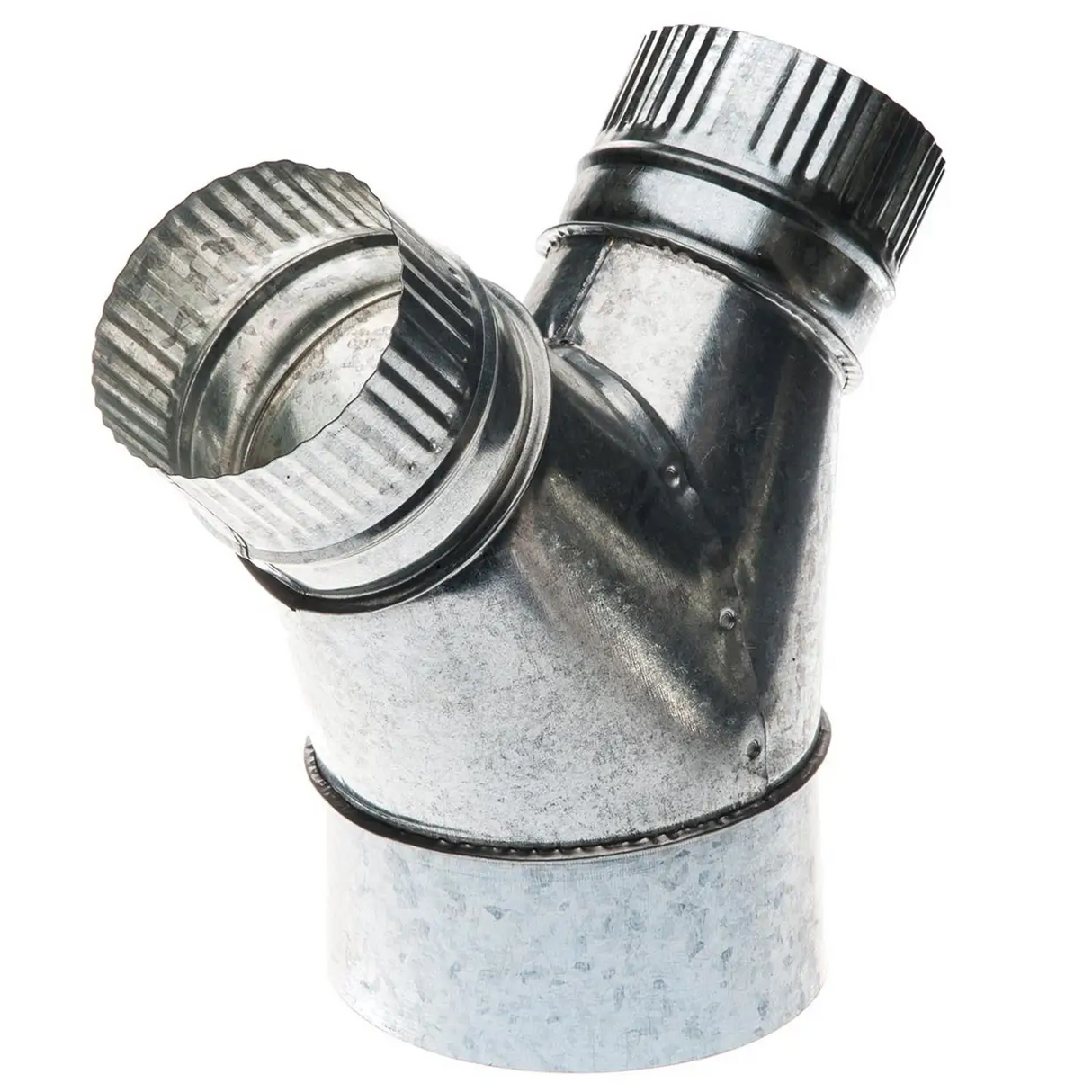 Sherwood Metal Y-Connector Reducer Fitting 8in (203mm) to 2x 6in (152mm) for Dust Extraction