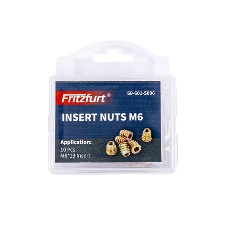 Fritzfurt Threaded Insert Nuts M6 Pack of 10