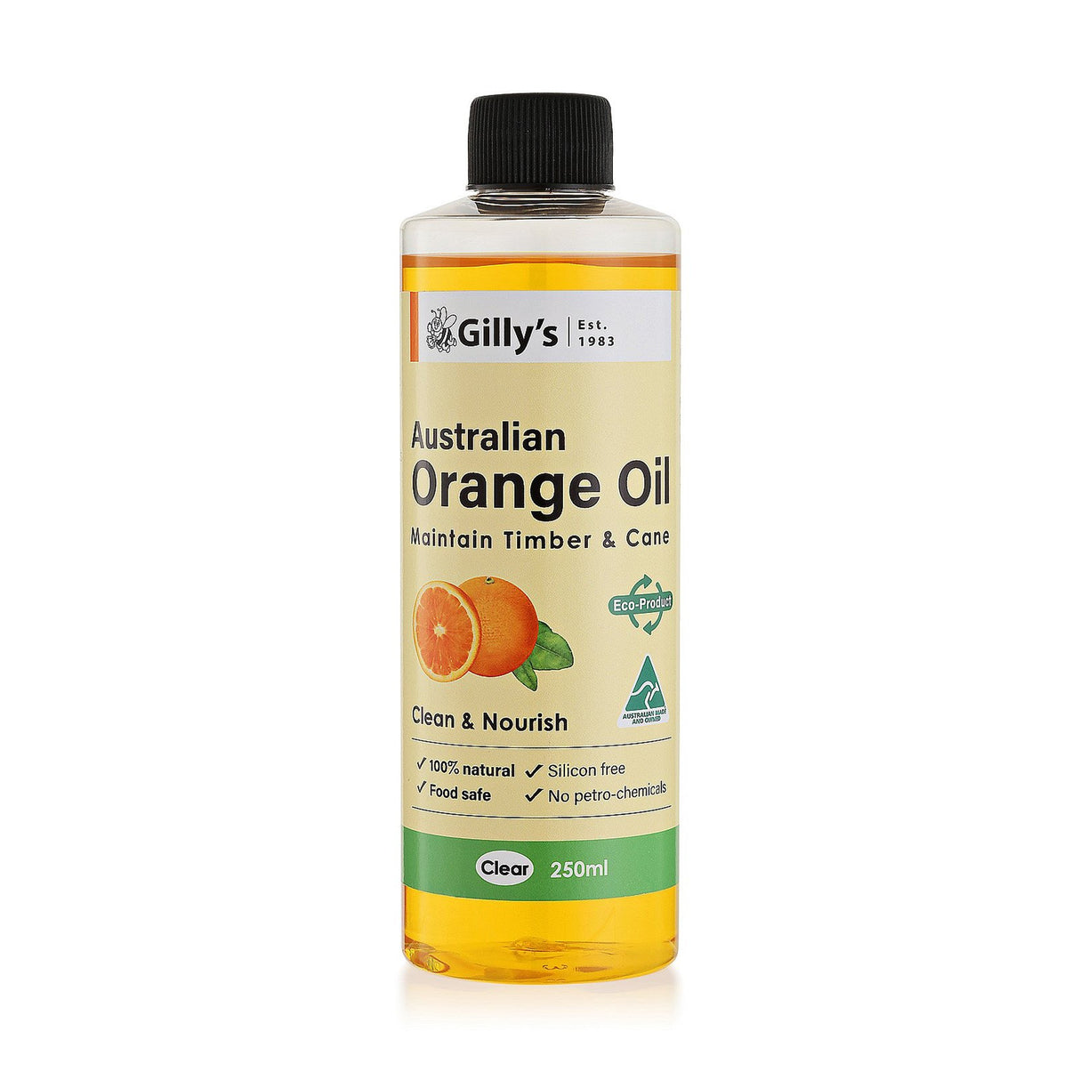 Gilly's Orange Oil Timber Cleaning & Restoring Oil Food Safe 250mL