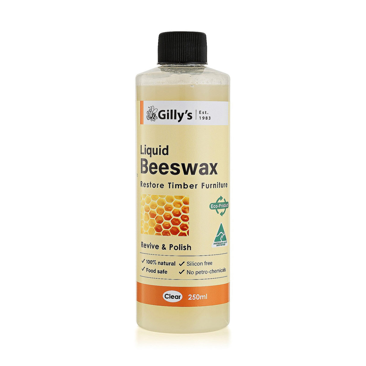 Gilly's Liquid Beeswax Timber Restorer Food Safe 250mL