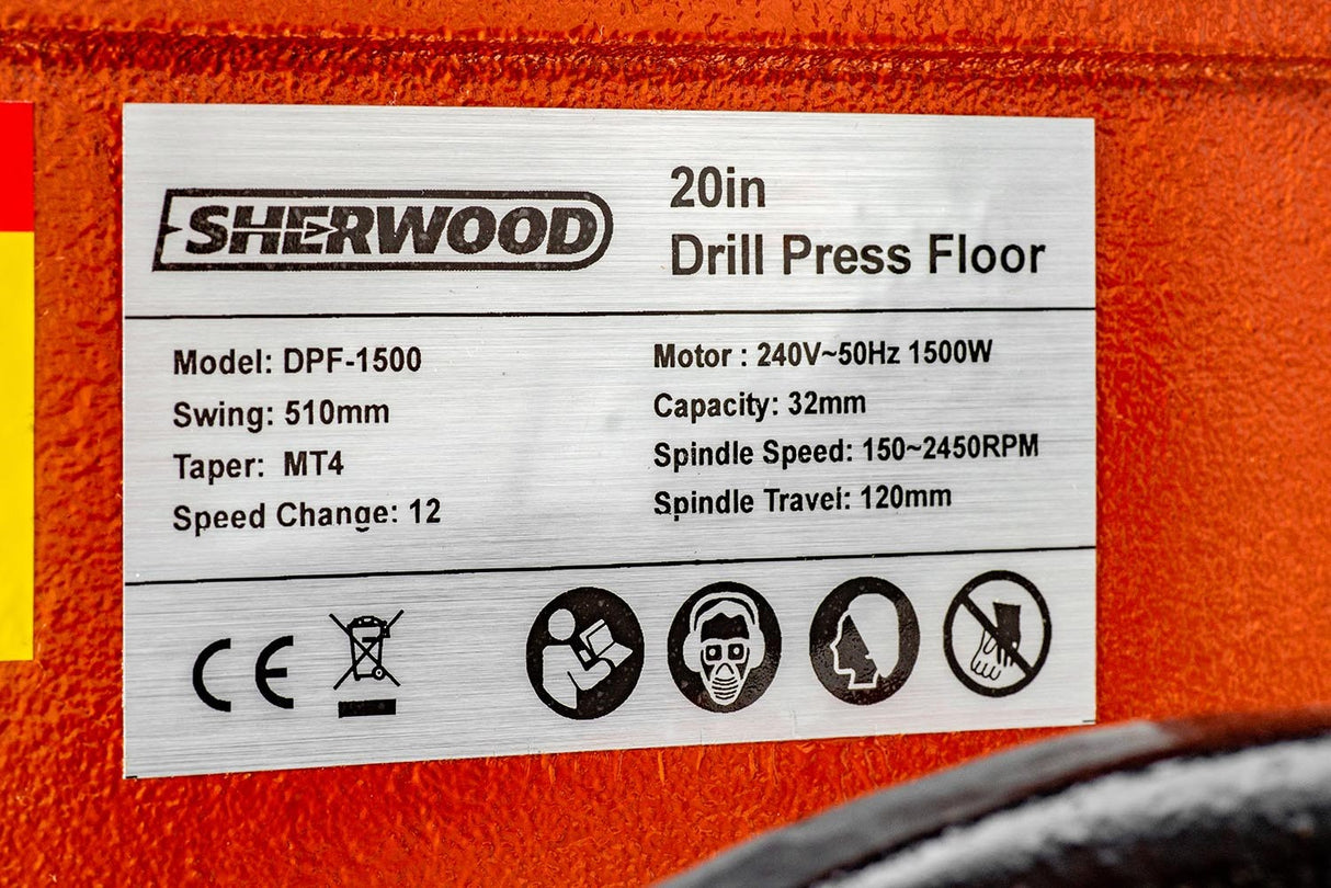 Sherwood Pedestal Drill Press 1500W Floor Standing