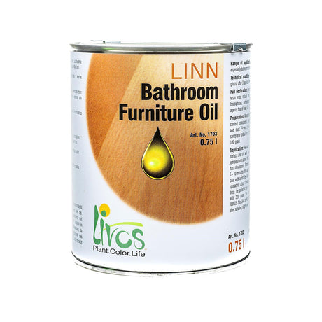 Livos LINN Bathroom & Furniture Oil Natural Water Resistant Clear Gloss Finish