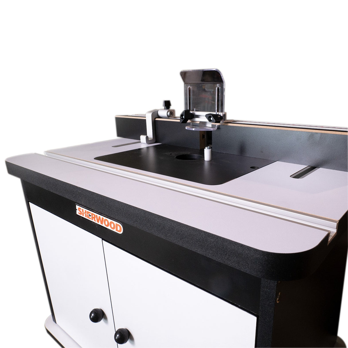 Sherwood Benchtop Cabinet Router Table with Aluminium Mounting Plate & Fence