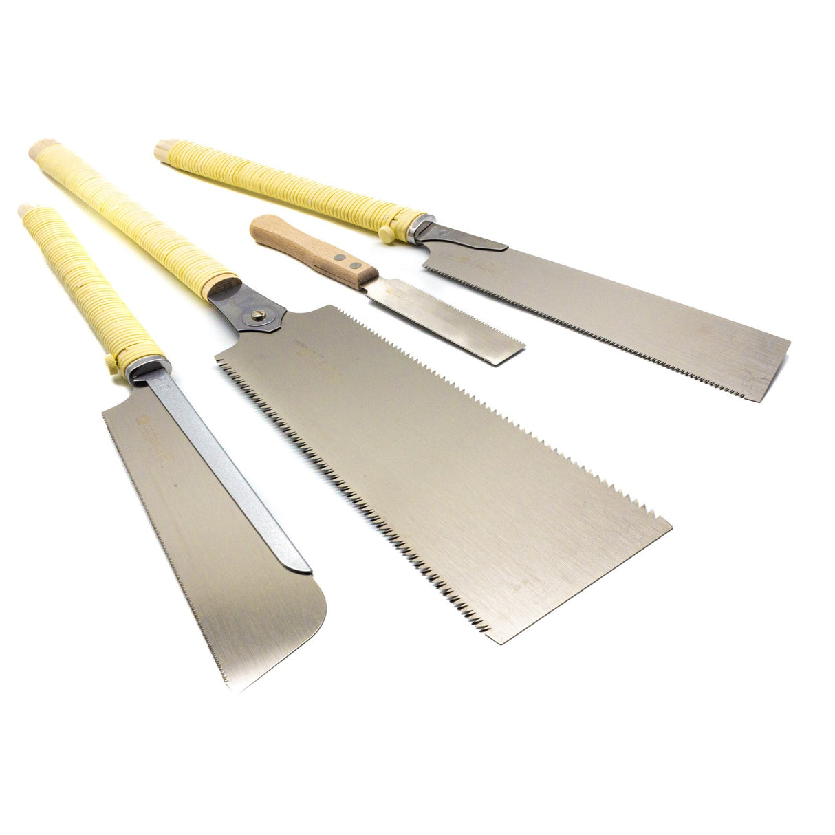 Razorsaw Japanese Saws Woodworkers Shop Set of Four Ryoba Dozuki Kataba Flush Cut