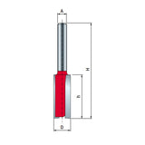 Freud Straight Router Bits 1/4in Shank Double Flute