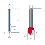 Freud Core Box and Round Nose Plunge Router Bits 1/4in Shank