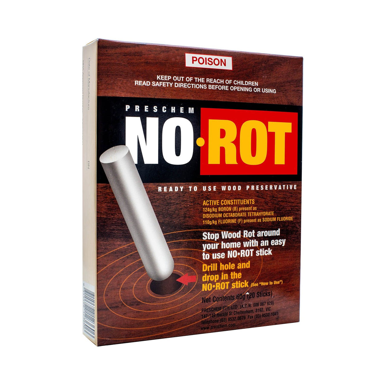 Bote-Cote Pack of 20 No Rot Sticks for Wood Rot Repair