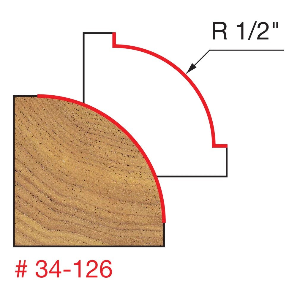 Freud Quadra-Cut Round Over Router Bits 1/2in Shank