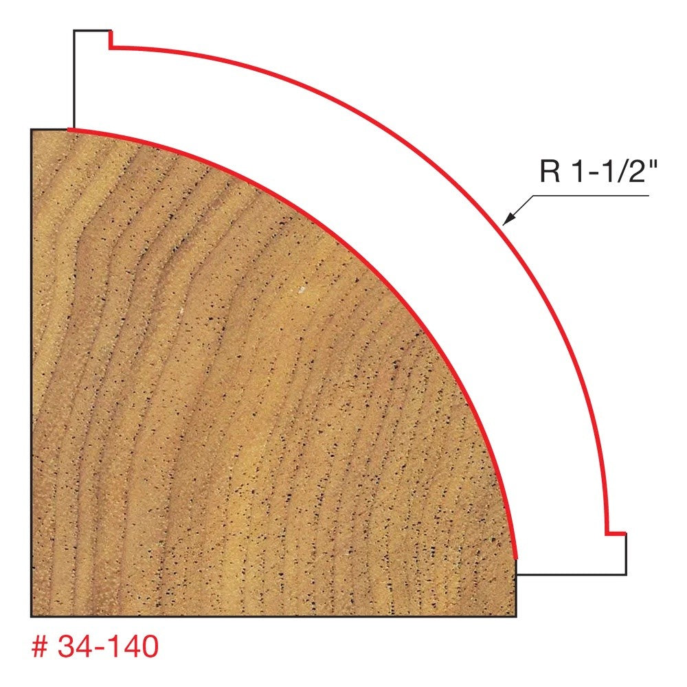 Freud Quadra-Cut Round Over Router Bits 1/2in Shank