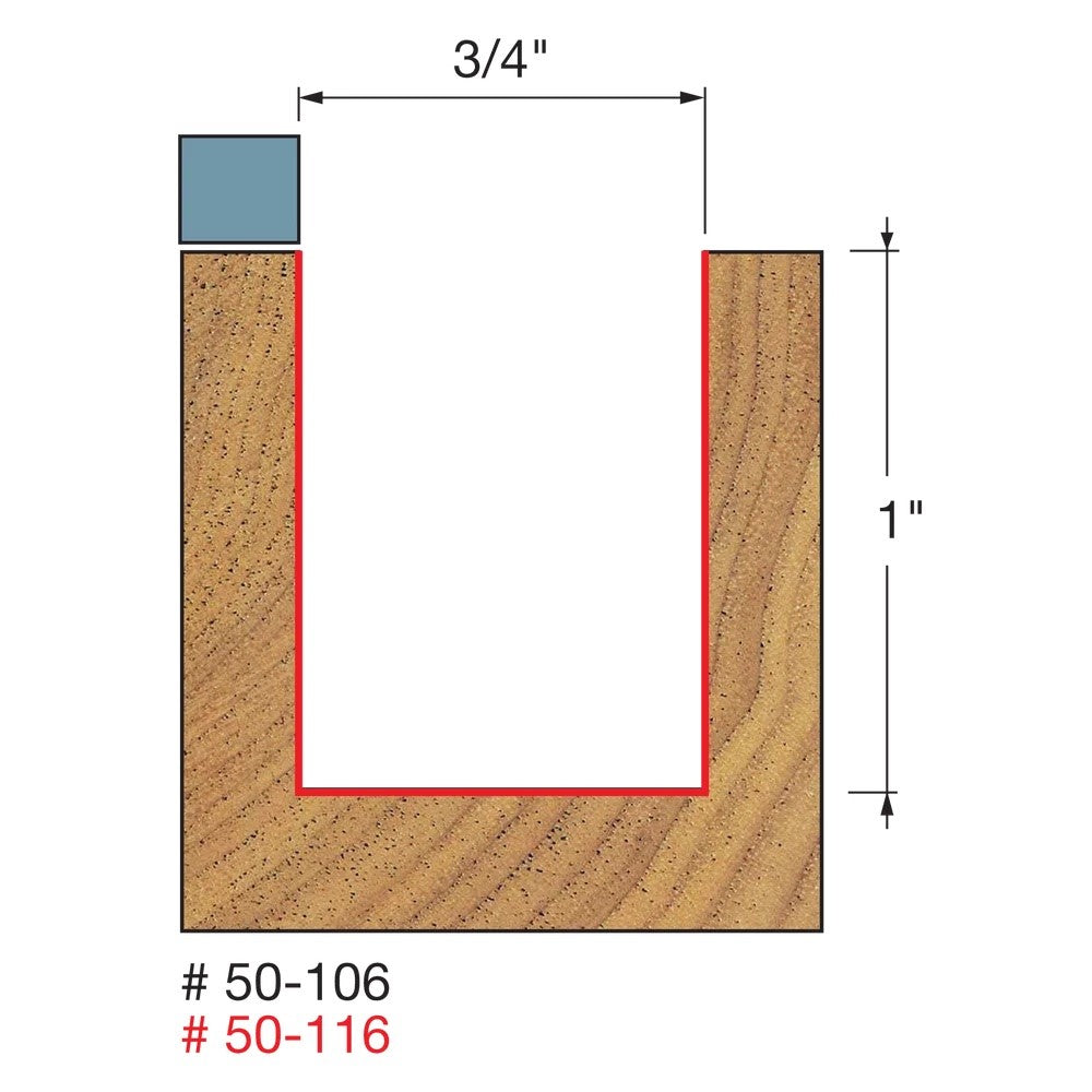 Freud End-Cut Pattern-Following Router Bit 1/2in Shank