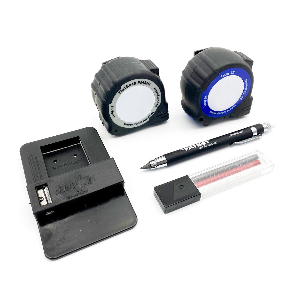 FastCap Measuring Set includes Tape Measures, FatBoy Pen, Refill Leads & Tape Mount