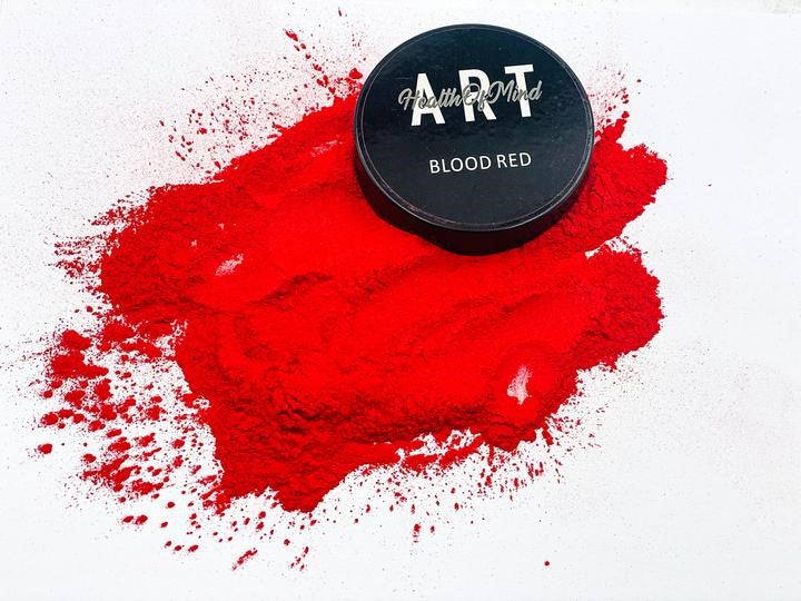 Health of Mind Art Pearlescent Pigment Mica Powder for Epoxy Resin - Blood Red 50g