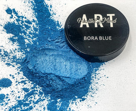 Health of Mind Art Pearlescent Pigment Mica Powder for Epoxy Resin - Bora Blue 50g