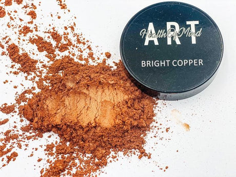 Health of Mind Art Pearlescent Pigment Mica Powder for Epoxy Resin - Bright Copper 50g