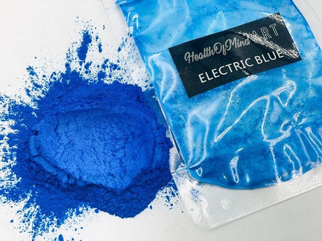 Health of Mind Art Pearlescent Pigment Mica Powder for Epoxy Resin - Electric Blue 50g