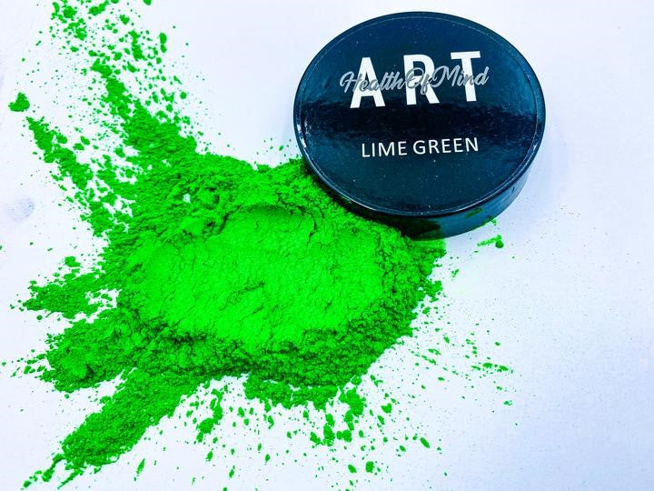 Health of Mind Art Pearlescent Pigment Mica Powder for Epoxy Resin - Lime Green 50g