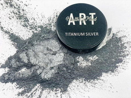 Health of Mind Art Pearlescent Pigment Mica Powder for Epoxy Resin - Titanium Silver 50g