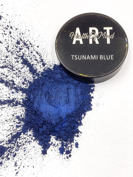 Health of Mind Art Pearlescent Pigment Mica Powder for Epoxy Resin - Tsunami Blue 50g