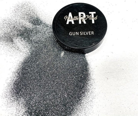 Health of Mind Art Metallic Glitter Powder for Epoxy Resin - Gun Silver 50g