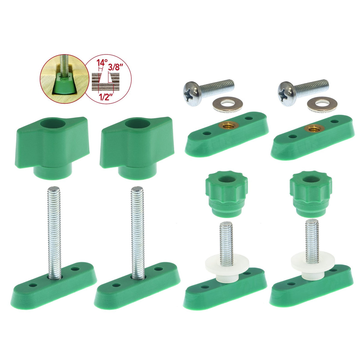 MicroJig MatchFit Dovetail Track Clamp Pro Set of Four Clamps and Accessories