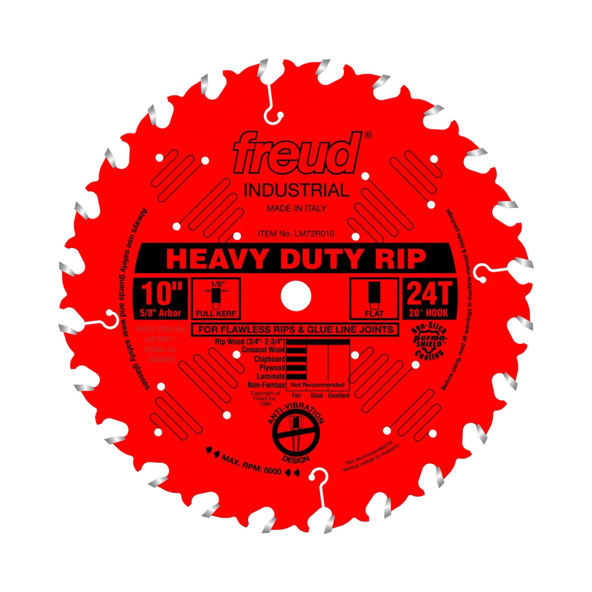 Freud Heavy-Duty Rip Cut Circular Saw Blade 254mm Diameter 15.9mm Bore 24 Teeth