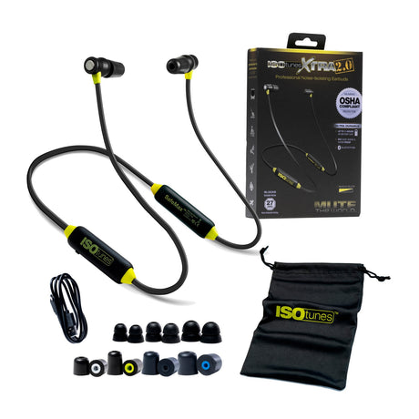 ISOtunes XTRA 2.0 Bluetooth Noise-Isolating Earbuds - Yellow/Black Headphones