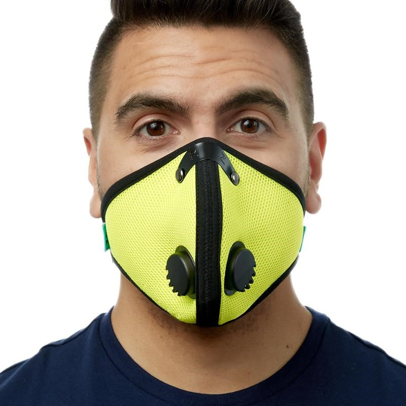 RZMask M2 Dust Face Mask Breathable Mesh Safety Green with Replaceable Filters