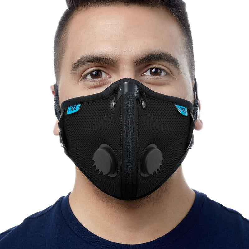 RZMask M2.5 Dust Face Mask Breathable Mesh Black with Replaceable Filters