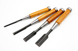 Ioroi Craftperson's Set of 4 Umeki Oire Nomi Japanese Chisels for Wood Joinery