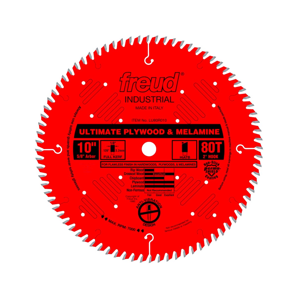 Freud Ultimate Plywood & Melamine Circular Saw Blade 254mm Diameter 15.9mm Bore 80 Teeth