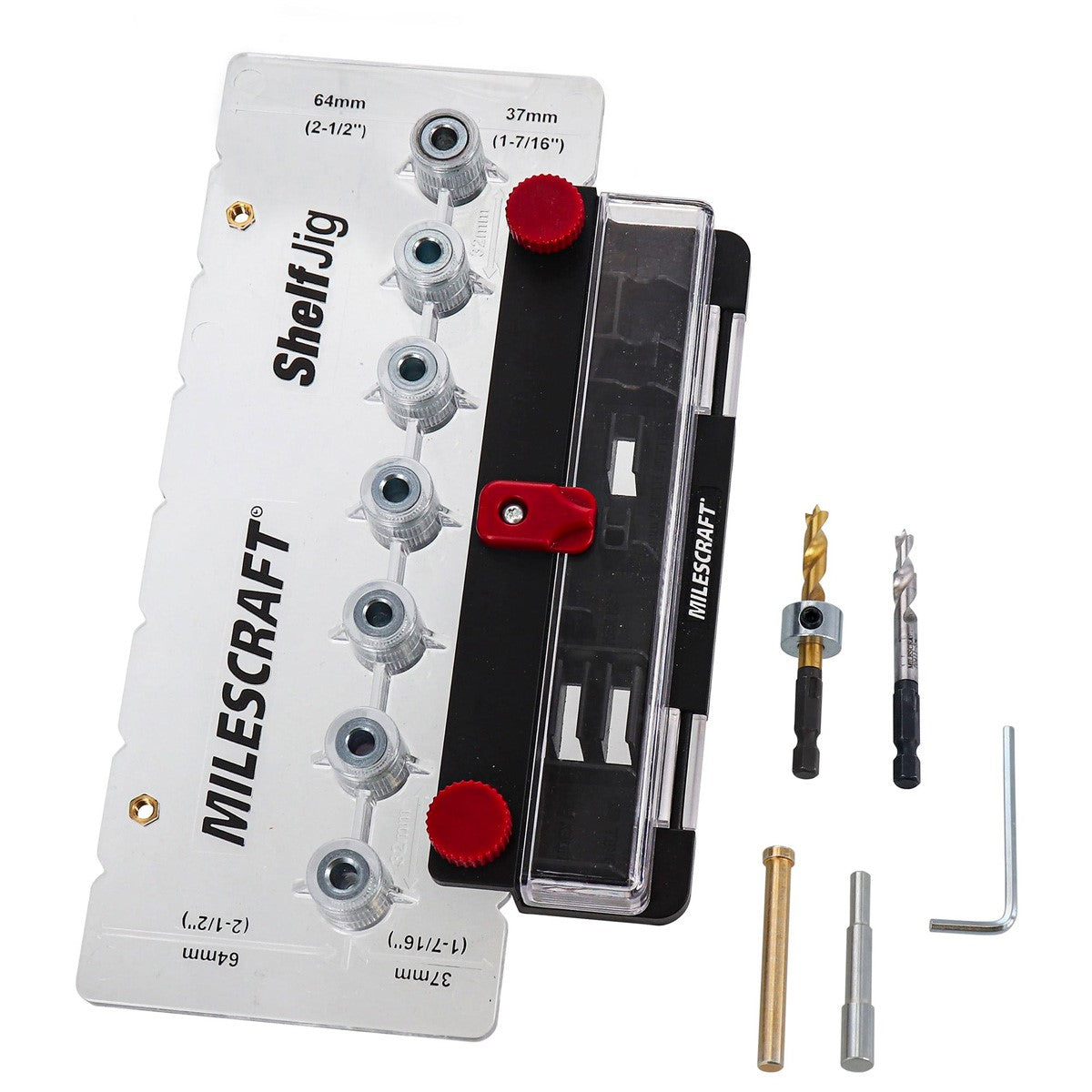 Milescraft ShelfJig Shelf Pin Hole Poisitioning Jig with Drill Bit