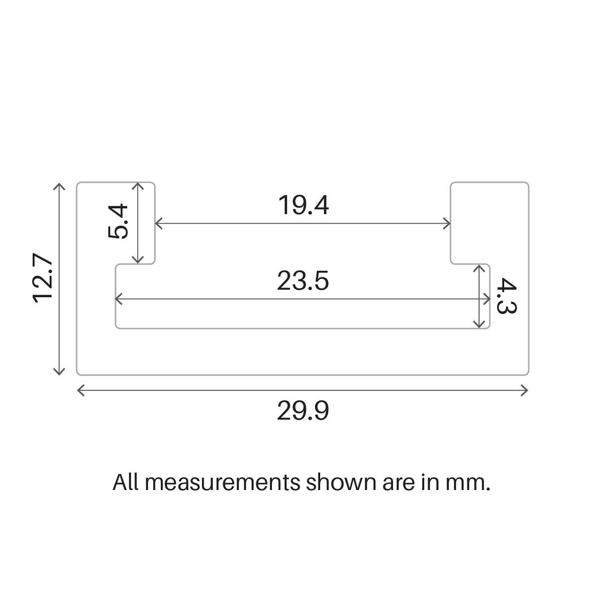 Torquata Aluminium Mitre Track for 19mm 3/4in Mitre Slot Bars