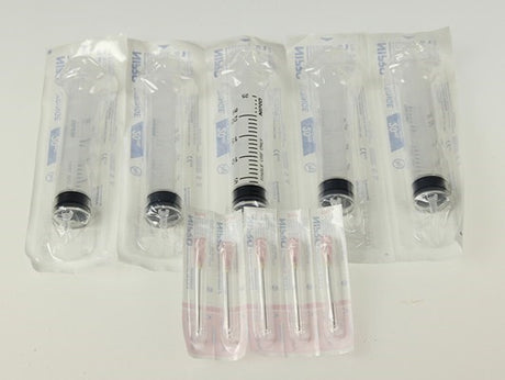 Pack of 5 Glue Syringe & Needles 18G 10mL Capacity