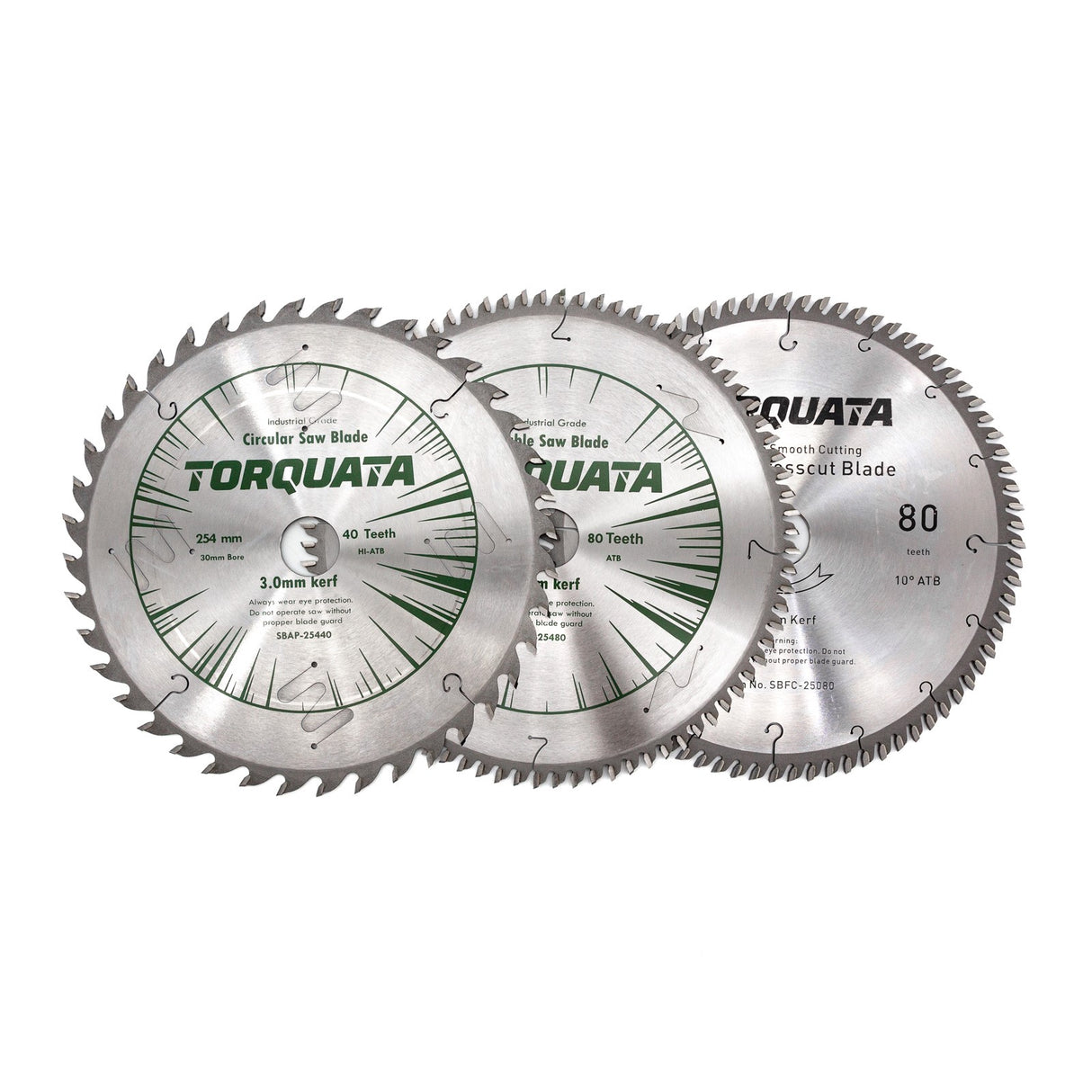 Torquata Set of 3 General Purpose Circular Saw Blades 254mm Diameter 30mm Bore