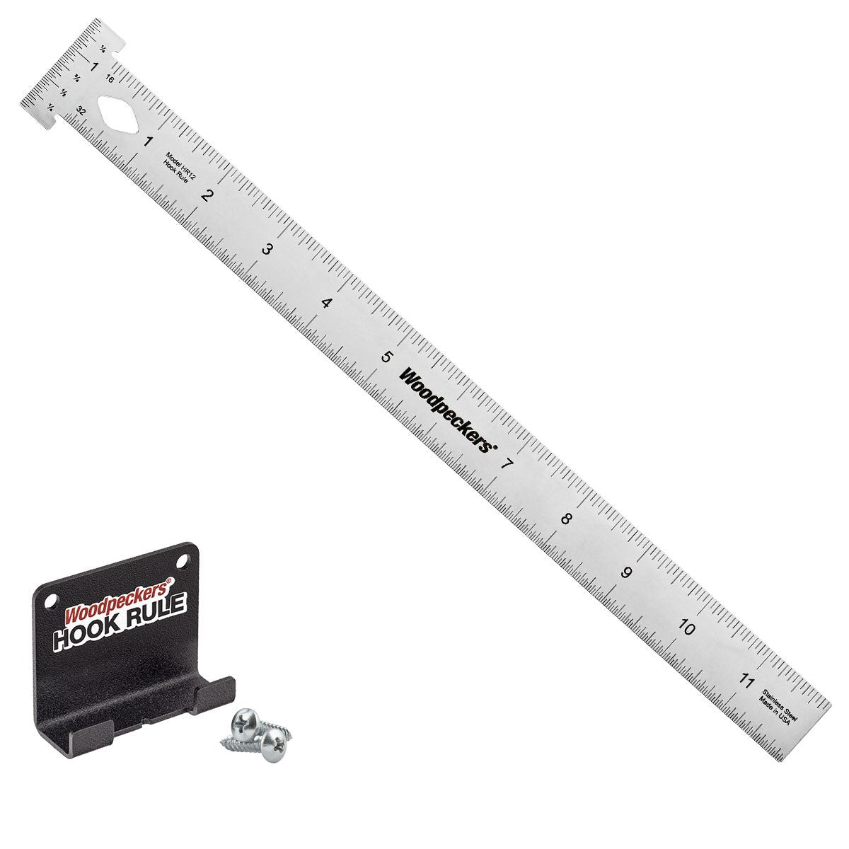 Woodpeckers Hook Rule with Rack-It - Metric Version