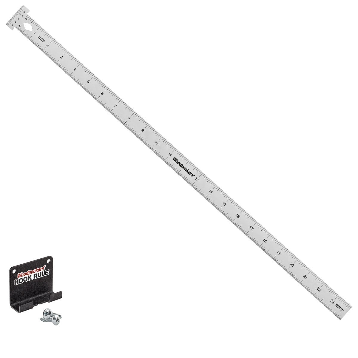 Woodpeckers Hook Rule with Rack-It - Metric Version