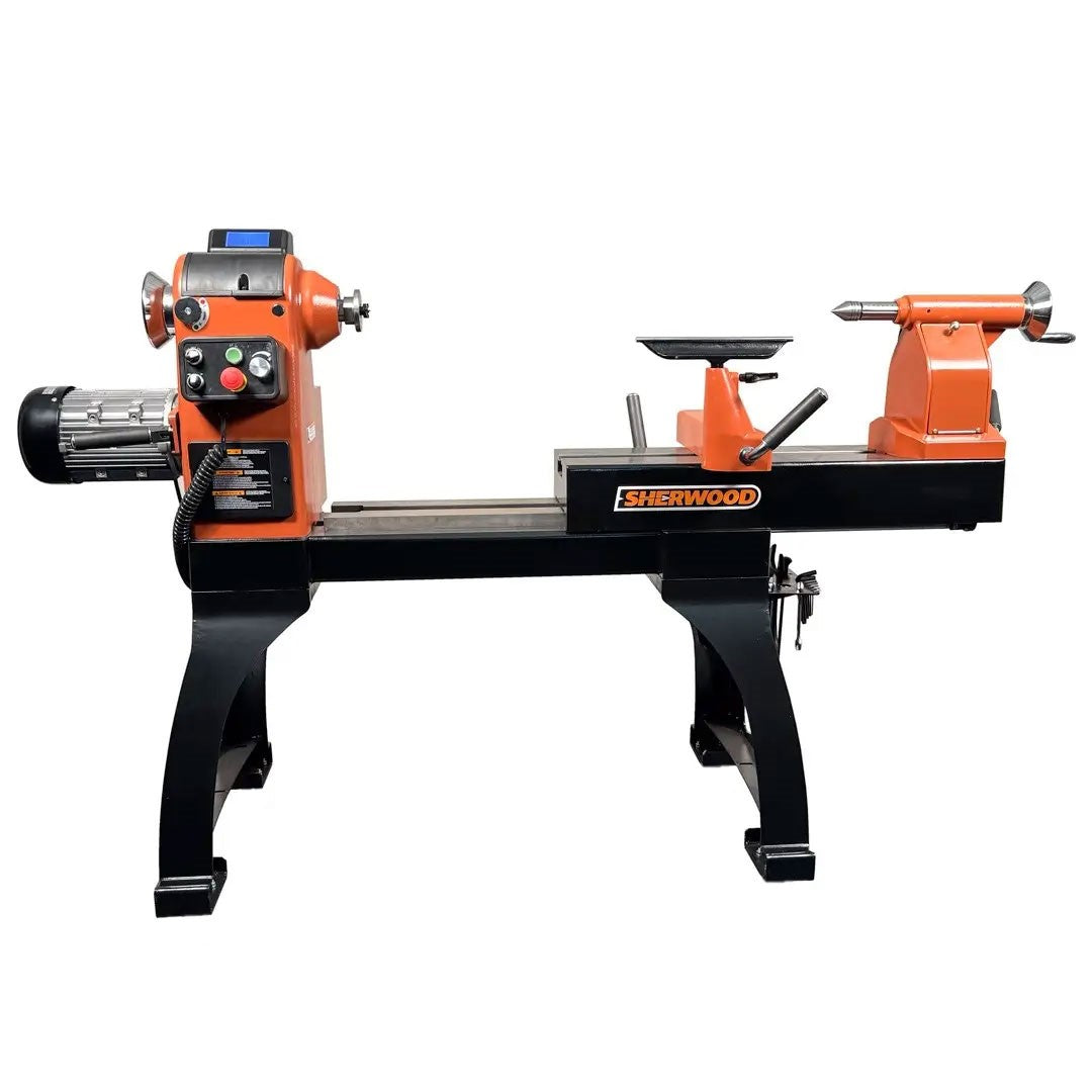 Sherwood Maxi EVS Wood Lathe 400mm Swing 2200W 3HP Three Phase with Motorised Bed