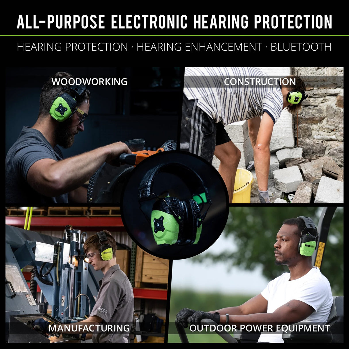 ISOtunes LINK Aware Bluetooth Earmuffs Hearing Protection Noise Cancellation - Updated Model