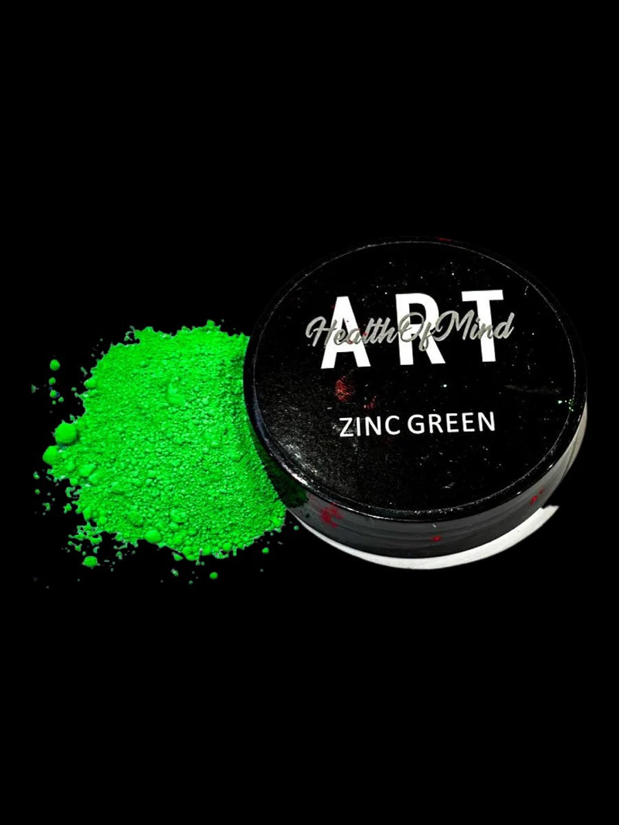 Health of Mind Art Neon Pigment Powder for Epoxy Resin - Zinc Green 50g