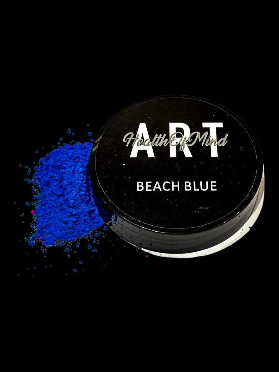 Health of Mind Art Neon Pigment Powder for Epoxy Resin - Beach Blue 50g