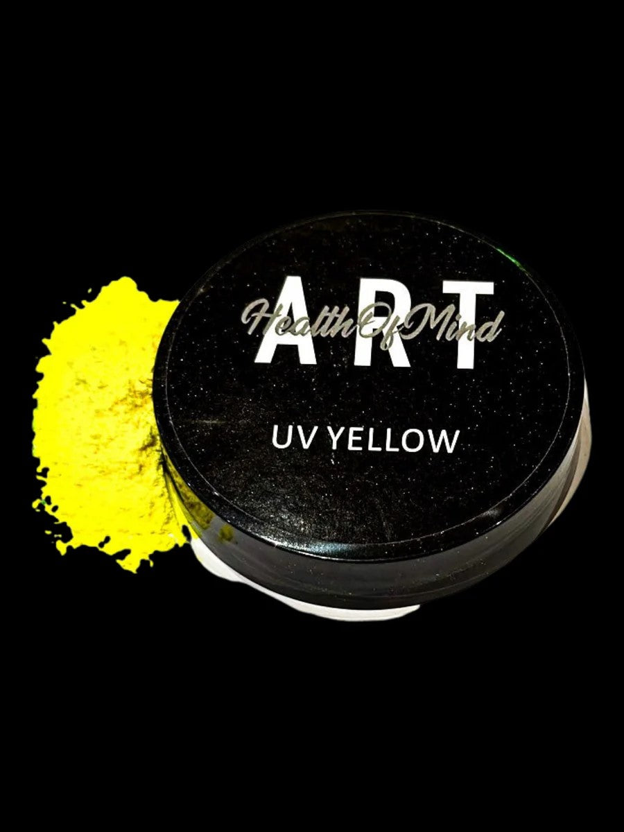 Health of Mind Art Neon Pigment Powder for Epoxy Resin - UV Yellow 50g