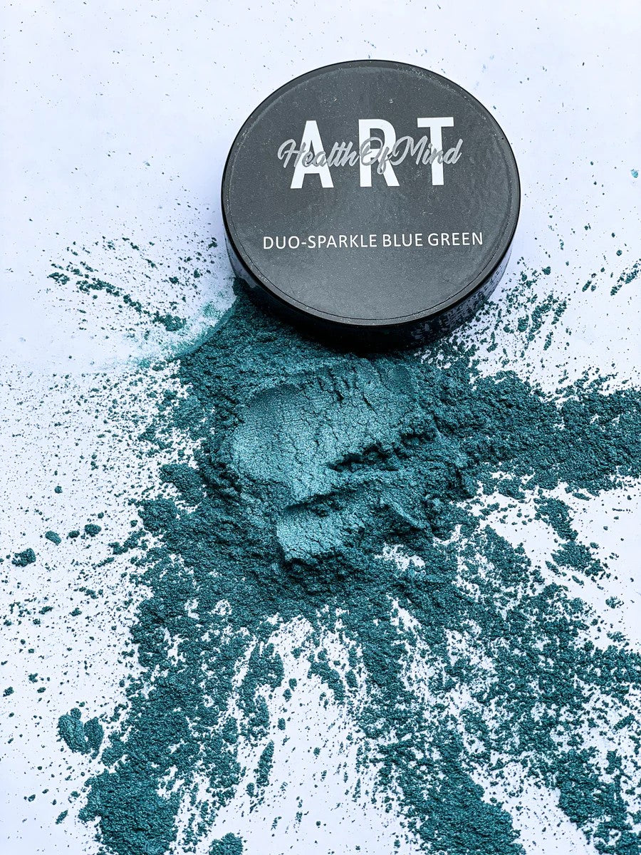 Health of Mind Art Duo Colour Pigment Mica Powder for Epoxy Resin - Sparkle Blue/Green 50g