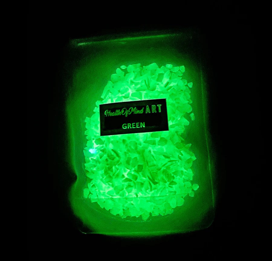 Health of Mind Glow in the Dark Stones -  Green 100g