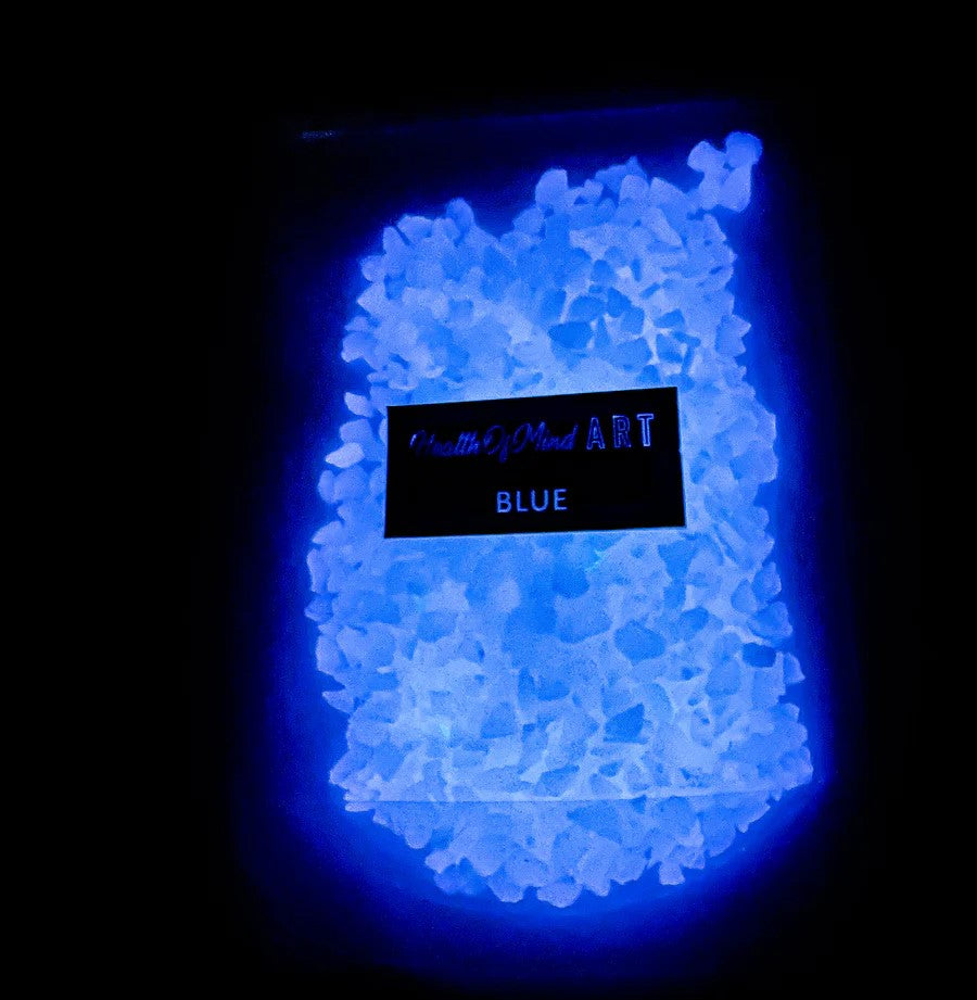 Health of Mind Glow in the Dark Stones -  Blue 100g