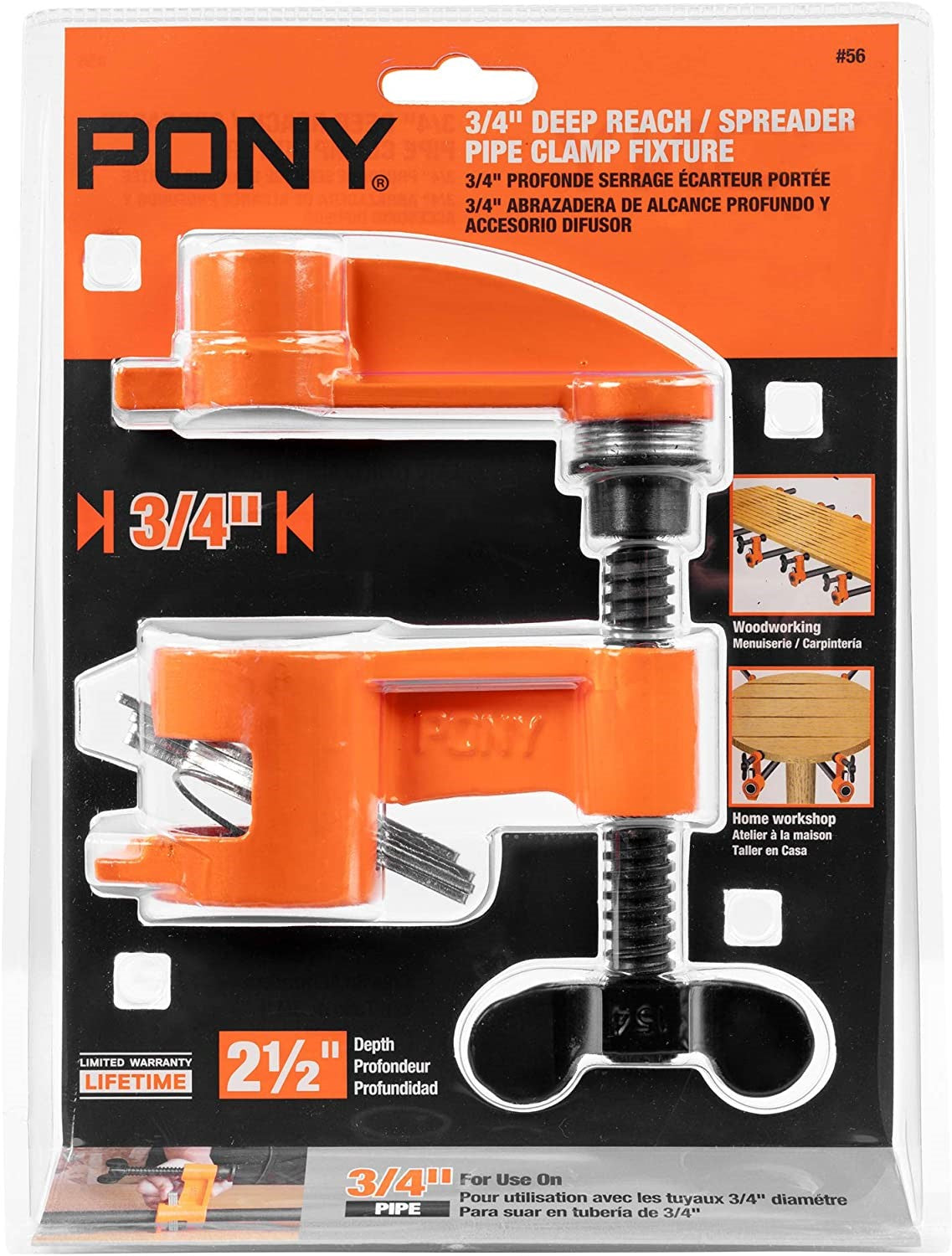 Pony Jorgensen Deep Reach Pipe Clamp with 900mm 3/4in Pipe